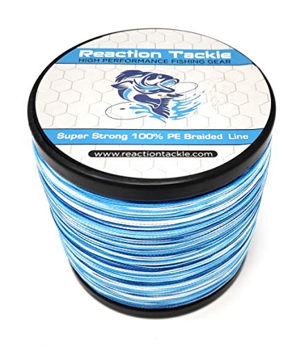 Reaction Tackle Braided Fishing Line Blue Camo 65LB 1000yd