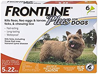 Frontline Plus Flea and Tick Treatment for Dogs (Small Dog, 5-22 Pounds, 6 Doses)