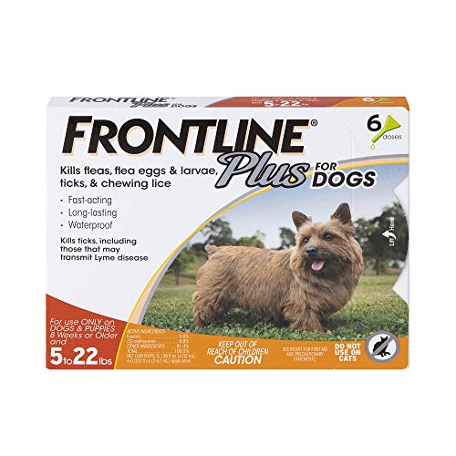 Frontline Plus Flea and Tick Treatment for Dogs (Small Dog, 5-22 Pounds, 6 Doses)