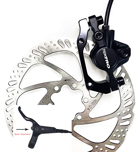 TEKTRO (HD-M275 EU Standard Mountain Bike Hydraulic Disc Brake System (Right Lever to Front Wheel/ 160mm Rotors)&(Left Lever to Rear Wheel/ 160mm Rotors) /Black (Right Lever to Brake The Front Wheel)