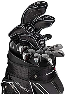 Founders Club RTP7 Men's Golf Club Set with 14 Way Organizer Golf Bag Right Hand Graphite Regular Shafts for Woods and Hybrids Steel Regular Shafts for Irons (Black)