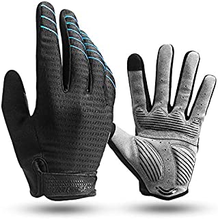 Cool Change Full Finger Bike Glove Touch Screen Gel Padded Winter Thin Cycling Gloves for Mens Women in Climbing Mountain Biking Running (S)