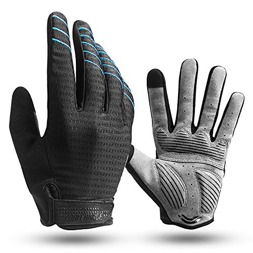 Cool Change Full Finger Bike Glove Touch Screen Gel Padded Winter Thin Cycling Gloves for Mens Women in Climbing Mountain Biking Running (S)