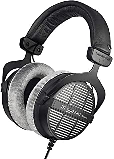 beyerdynamic DT 990 PRO Over-Ear Studio Monitor Headphones - Open-Back Stereo Construction, Wired (80 Ohm, Grey)