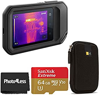 FLIR C5 Compact Thermal Camera + Black Case + Sandisk 64GB Extreme MicroSD Card + Cloth