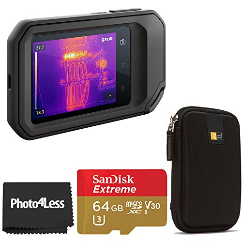 FLIR C5 Compact Thermal Camera + Black Case + Sandisk 64GB Extreme MicroSD Card + Cloth