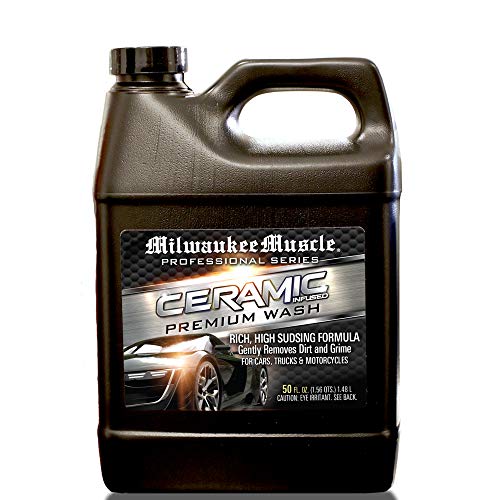 Milwaukee Muscle Car Shampoo - 50 Fl Oz - Professional Ceramic Car Wash Soap for Auto, Cars, Motorcycles, RV's and Boats - pH Neutral Formula - Rejuvenates Paint and Ceramic Coating for Cars