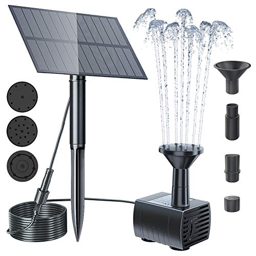 Biling Solar Water Fountain Pump Outdoor, 2021 Upgraded Solar Fountain Pond Pump Kit with Stake, Solar Powered Water Fountain Pump for Bird Bath, Garden, Backyard, Pool, Fish Tank