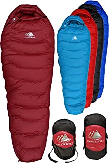 Hyke & Byke Snowmass 0 Degree F 650 Fill Power Hydrophobic Down Sleeping Bag with ClusterLoft Base - Ultra Lightweight 4 Season Mens and Womens Mummy Bag Designed for Cold Weather Backpacking