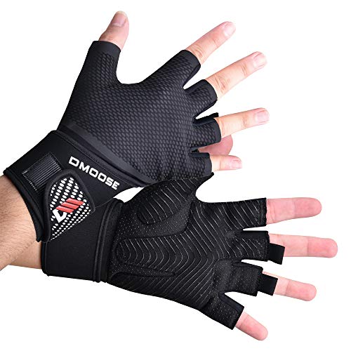 DMoose Weight Lifting Gloves for Deadlifts, Weightlifting, Powerlifting, Crossfit, and Strongman Workouts, Heavy Duty Wrist Support, Gym, and Olympic Bar (Bombshell - Wrist Support, Small)