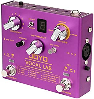 JOYO Vocal Lab R-16 R Series Vocal Harmony Effect Pedal 9 Vocal Harmony Multi Effects fit with Dynamic Microphone for Singing (R-16)