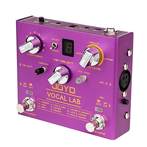 JOYO Vocal Lab R-16 R Series Vocal Harmony Effect Pedal 9 Vocal Harmony Multi Effects fit with Dynamic Microphone for Singing (R-16)