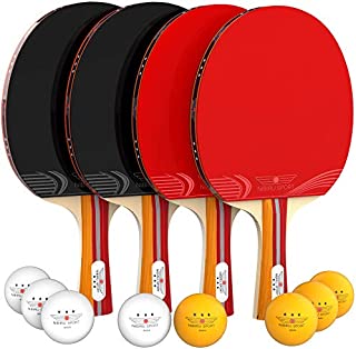 NIBIRU SPORT Ping Pong Paddle Set (4-Player Bundle), Pro Premium Rackets, 3 Star Balls, Portable Storage Case, Complete Table Tennis Set with Advanced Speed, Control and Spin, Indoor or Outdoor Play