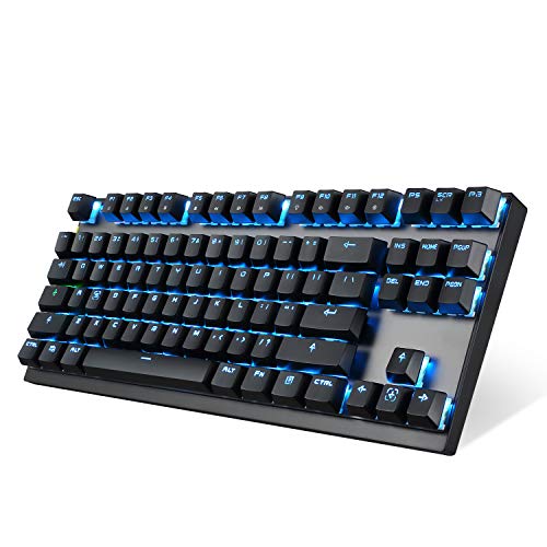 2.4GHz Wireless/USB Wired Mechanical Keyboard 87Keys Led Backlit Blue Switches Gaming Keyboard for Gaming and Typing,Compatible for Mac/PC/Laptop