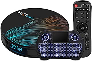 Android TV Box 10.0 4GB 64GB Smart TV Box Android Box RK3318 USB 3.0 Ultra HD 1080P 4K HDR WiFi 2.4GHz 5.8GHz Bluetooth 4.1 Set Top Box with Mini Wireless Backlit Keyboard