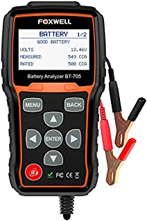 FOXWELL BT705 12V 24V Car Battery Tester Automotive 100-2000 CCA Battery Load Tester Auto Cranking and Charging System Test Scan Tool Digital Battery Analyzer for Vehicles and Heavy Duty Trucks