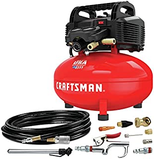 Craftsman Air Compressor, 6 Gallon, Pancake, Oil-Free with 13 Piece Accessory Kit (CMEC6150K)