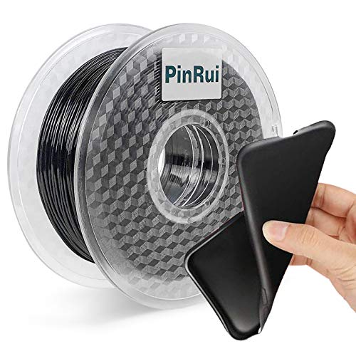 PinRui 3D Printer Filament,85A TPU Filament 1.75mm,Flexible Filament, 0.8KG Spool,Dimensional Accuracy +/- 0.03 mm,100% Virgin Raw Material(Black)