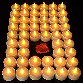 Pandaing 100 Pack Battery Operated Flameless Tea Lights LED Candles for Party, Weddings, Birthdays, Mother's Day, Halloween, Thanksgiving, Christmas Decorations, Batteries Included