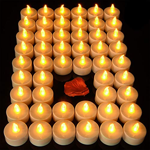 Pandaing 100 Pack Battery Operated Flameless Tea Lights LED Candles for Party, Weddings, Birthdays, Mother's Day, Halloween, Thanksgiving, Christmas Decorations, Batteries Included