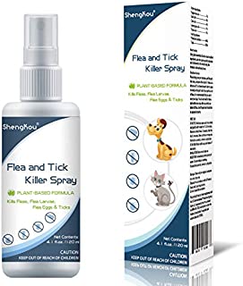 Flea and Tick Spray for Dogs & Cats Safe Humans Kids & Pet Vet's Treatment Best Pets Ticks, Fleas and Insect Killer Best for Home Yard, Outdoor and Indoor House, No Powder & All Natural, Charity !