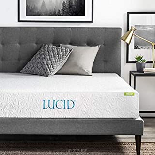 LUCID 10 Inch 2019 Gel Memory Foam Mattress - Firm Feel - CertiPUR-US Certified - 10-Year Warranty - Twin