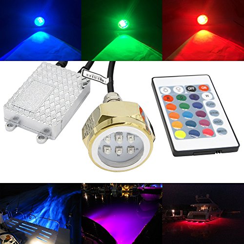 RGB Led Drain Plug Light - NSLUMO Underwater RGB Color Changing Cree Chip 9X3W 27W 1/2