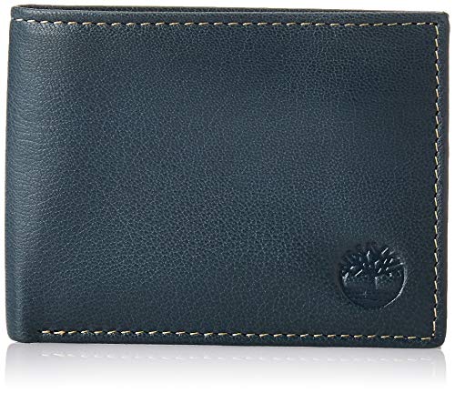 Timberland Men's Blix Slimfold Leather Wallet, Navy, One Size