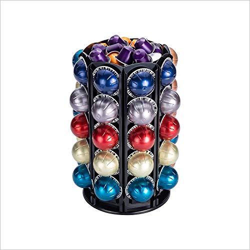 Rice rat Coffee Pod Carousel Holder for Nespresso Vertuoline With Central Additional Pods Storage For 40 Nespresso Vertuo Pods (Carousel-50+ Pods)