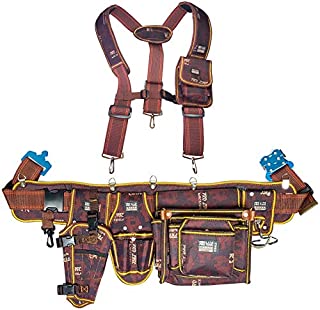 Tool Pouch Bag Work Belt Suspenders Electrician Maintenance Carpenter Technician Framer Organizer Back Support Hammer Holder Drill Holster Nail Pocket Smartphone Pocket Set Gifts for Men