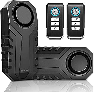 Wsdcam Bike Alarm with Remote 2 Pack, 113dB Wireless Anti-Theft Vibration Motorcycle Bicycle Alarm Waterproof Vehicle Security Alarm System