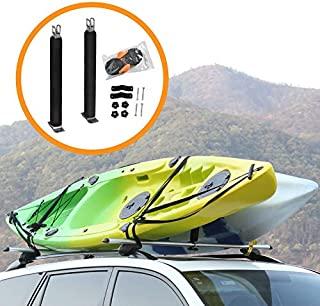 Onefeng Sports Kayak Roof Rack,Kayak Car Rack SUV L Bar Vertical Upright Roof Top Mount Rack for Kayak/SurfboardBoat/Canoe/Ski (Carries 2 Kayaks)