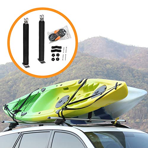 Onefeng Sports Kayak Roof Rack,Kayak Car Rack SUV L Bar Vertical Upright Roof Top Mount Rack for Kayak/SurfboardBoat/Canoe/Ski (Carries 2 Kayaks)