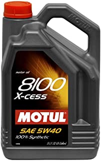 Motul 007250-4PK 8100 X-cess 5W-40 Synthetic Gasoline and Diesel Engine Oil - 5 Liter Jug (Case Case of 4)