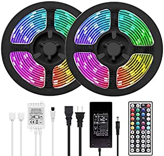 [49.2ft /15m] RGB LED Strip Lights Ultra-Long Color Changing Light Strip with Remote, 450LEDs Bright LED Lights, DIY Color Options Tape Lights with ETL Listed Adapter for Bedroom Ceiling Under Cabinet