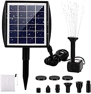 FREESOO Solar Fountain Pump, Solar Water Pump for Fountains with Panel 2.0W Solar Powered Fountain Pump Solar Pool Fountain Solar Pump Kit for Pond Bird Bath Pool Goldfish Patio Garden