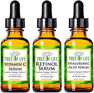 Anti Aging Serum 3-Pack for Face - Vitamin C Serum, Retinol Serum, Hyaluronic Acid Serum - Face Serum Full Regimen