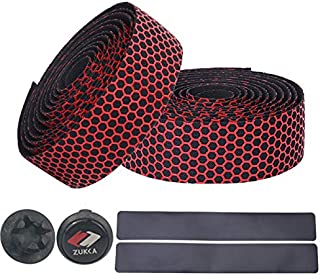 Bike Handlebar Tape Superior Grip Bicycle Bar Tapes with Bar Plugs 2PCS Per Set-Red