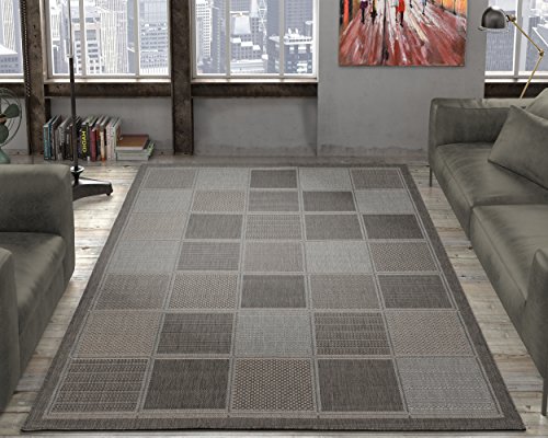 Ottomanson Jardin Indoor/Outdoor Area Rug, Gray, 5'3