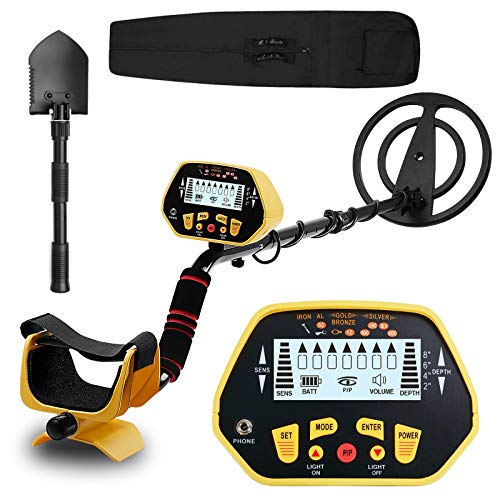 Metal Detector for Adults & Kids, High Accuracy Adjustable Metal Detector with LCD Display, 10 Inch Waterproof Search Coil, Pinpoint & Disc & Distinctive Audio Prompt