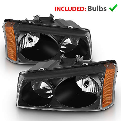 AmeriLite Black Replacement Headlights Set For 03-06 Chevy Silverado - Passenger and Driver Side