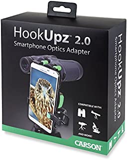 Carson HookUpz 2.0 Universal Smartphone Optics Digiscoping Adapter for Binoculars, Spotting Scopes, Telescopes, Microscopes, Monoculars and More (IS-200)