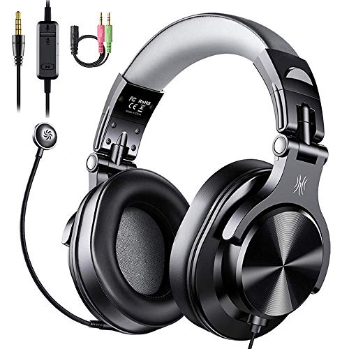 OneOdio Computer Headsets with Microphone - PC Gaming Headphones with Microphone & in-Line Control Mute for Office Zoom Skype Conference Phone Call Laptop Gaming PS4 Online