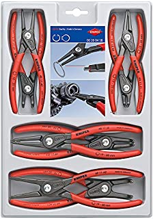 KNIPEX Tools 00 20 04 SB, Precision Circlip Snap-Ring Pliers 8-Piece Set