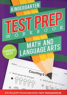 Kindergarten Grade Math & Language Arts Test Prep Workbook (Aligned with Common Core Standards) v3