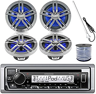 Kenwood Marine Boat Outdoor Bluetooth CD MP3 USB/AUX iPod iPhone Stereo Receiver 4x 6.5