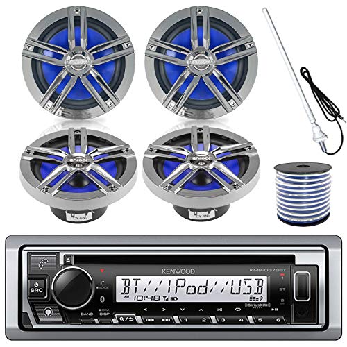 Kenwood Marine Boat Outdoor Bluetooth CD MP3 USB/AUX iPod iPhone Stereo Receiver 4x 6.5