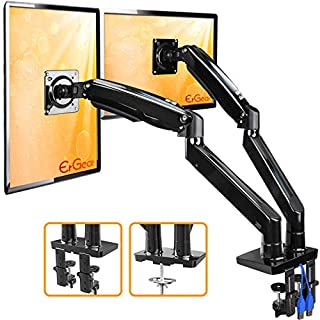 ErGear 22-35 Premium Dual Monitor Stand Mount w/USB, Ultrawide Computer Screen Desk Mount w/Full Motion Gas Spring Arm, Height/Tilt/Swivel/Rotation Adjustable, Holds from 6.6lbs to 26.5lbs / arm