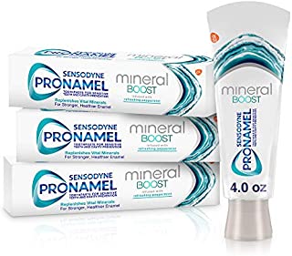 Sensodyne Pronamel Mineral Boost Enamel Toothpaste for Sensitive Teeth, to Replenish Minerals and Strengthen Enamel, Peppermint - 4 Ounces (Pack of 3)