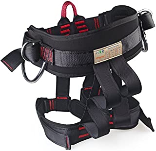 Thicken Wider Climbing Harness, Oumers Protect Waist Version Waistbelt Wider Safe Seat Belts For Mountaineering Fire Rescue Higher Level Caving Rock Climbing Rappelling Equip Women Man Child Half Body